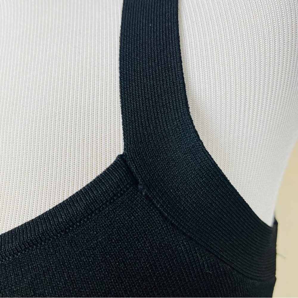 Black Knit Fitted Bandage Mini Dress XS Stretch - Picture 6 of 6